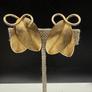 Vintage Napier Doris Day Leaf Design Earrings